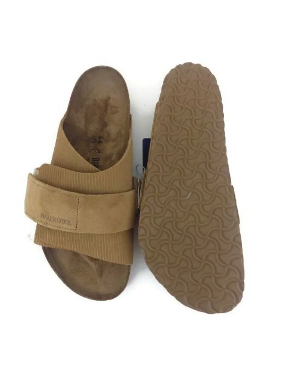 Birkenstock Kyoto Suede Embossed Sandals Mens 11 Corduroy Cork Brown Regular
